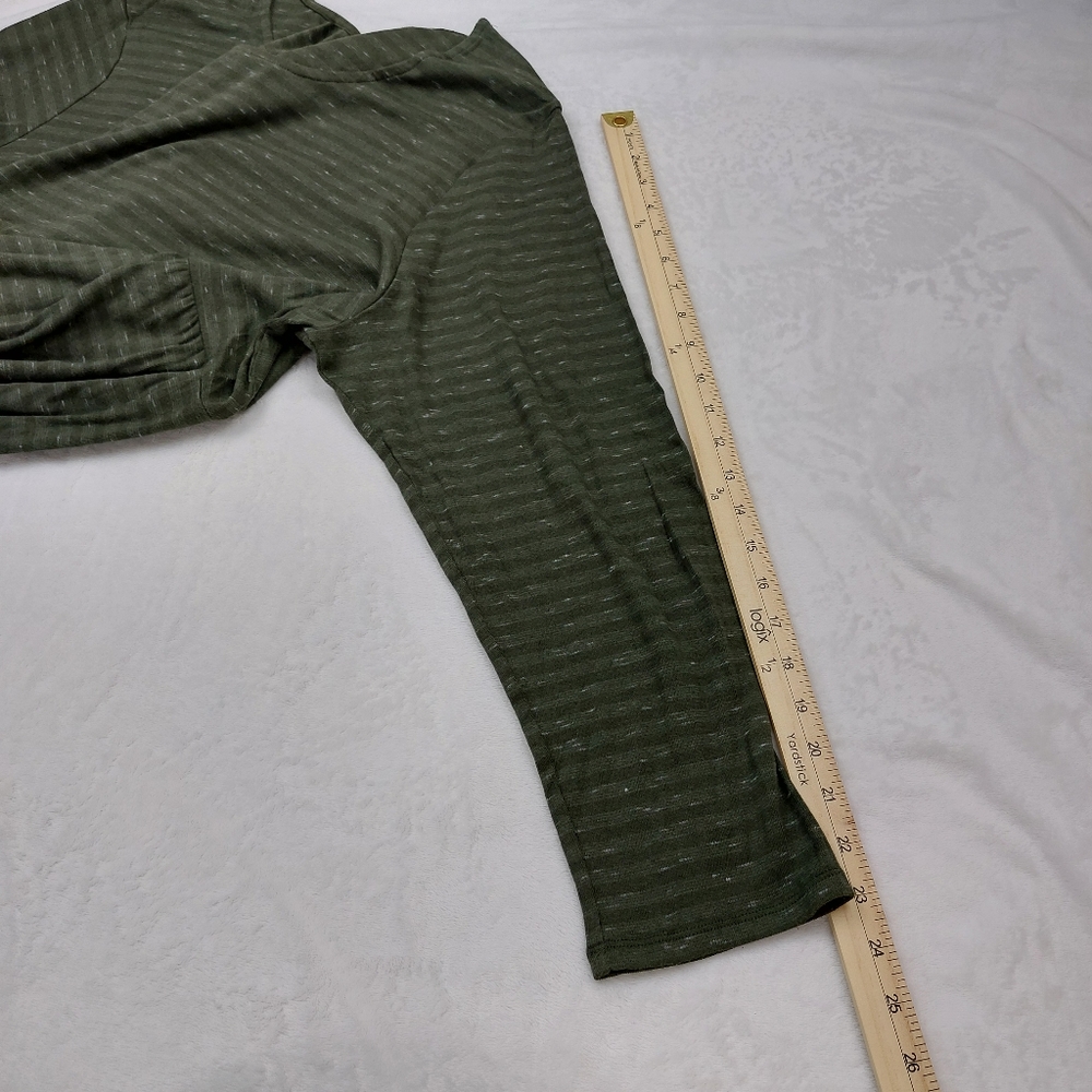 PURE JILL WOMEN'S OLIVE GREEN BABYDOLL LONG SLEEVE T-SHIRT DRESS TUNIC SIZE 3X - Picture 3 of 7